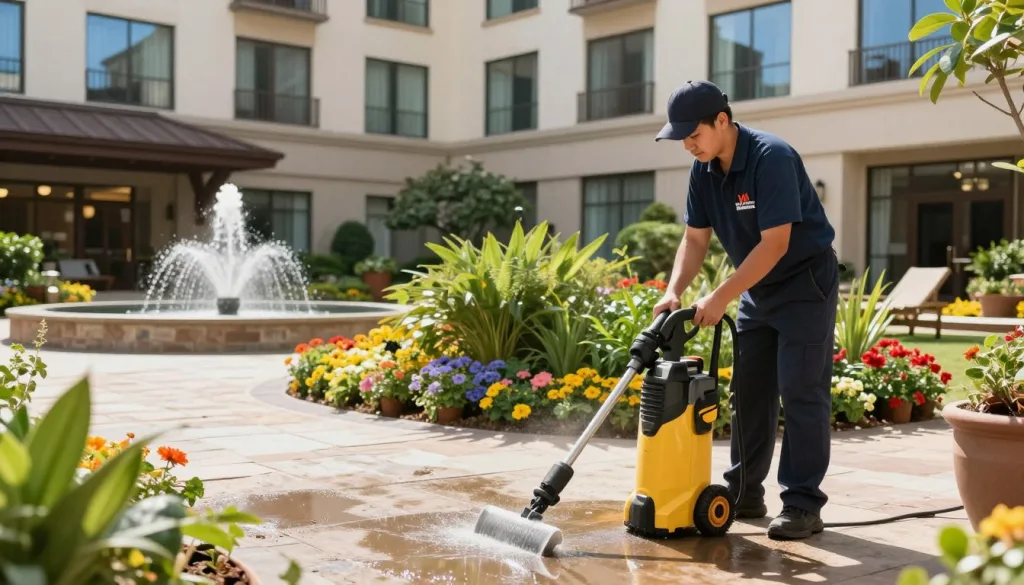 Hotel Courtyard Cleaning for Guest Experience